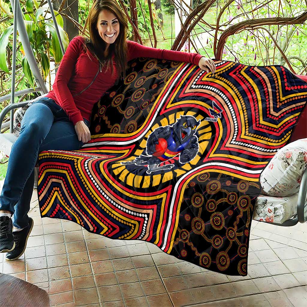 Adelaide Crows Quilt Indigenous Monochrome Dot Art Mascot Style