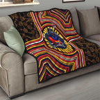 Adelaide Crows Quilt Indigenous Monochrome Dot Art Mascot Style