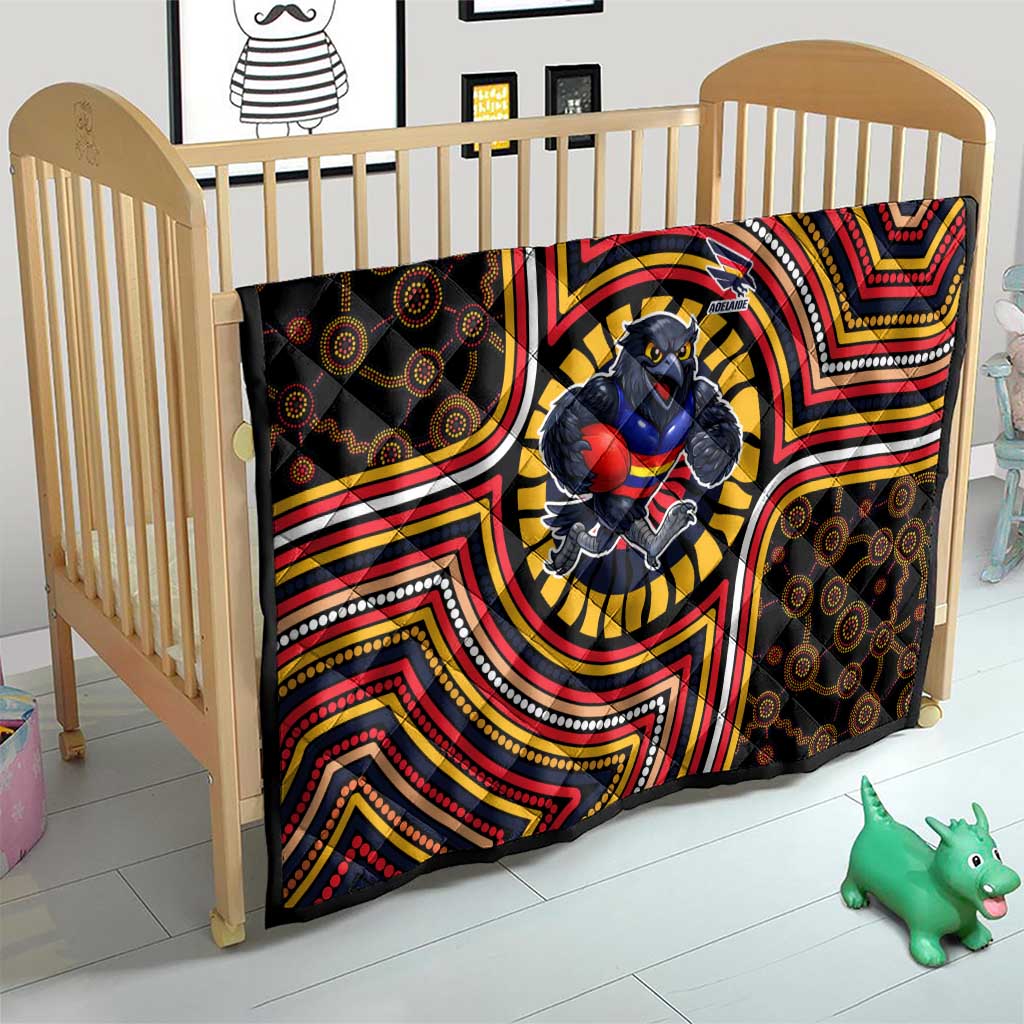 Adelaide Crows Quilt Indigenous Monochrome Dot Art Mascot Style