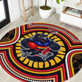 Adelaide Crows Round Carpet Indigenous Monochrome Dot Art Mascot Style