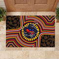 Adelaide Crows Rubber Doormat Indigenous Monochrome Dot Art Mascot Style