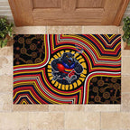 Adelaide Crows Rubber Doormat Indigenous Monochrome Dot Art Mascot Style