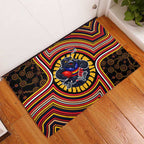 Adelaide Crows Rubber Doormat Indigenous Monochrome Dot Art Mascot Style