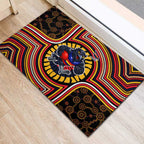 Adelaide Crows Rubber Doormat Indigenous Monochrome Dot Art Mascot Style