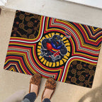 Adelaide Crows Rubber Doormat Indigenous Monochrome Dot Art Mascot Style