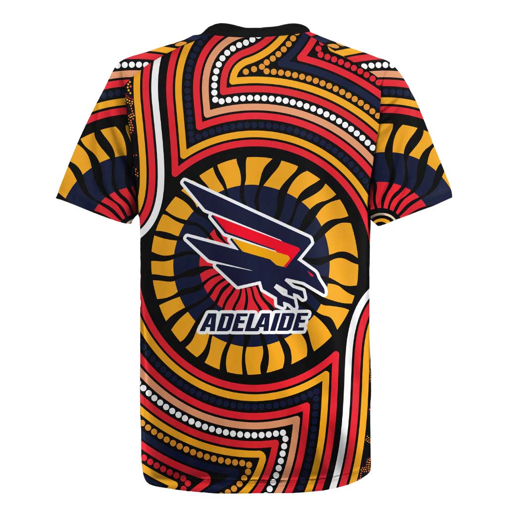 Adelaide Crows Rugby Jersey Indigenous Monochrome Dot Art Mascot Style