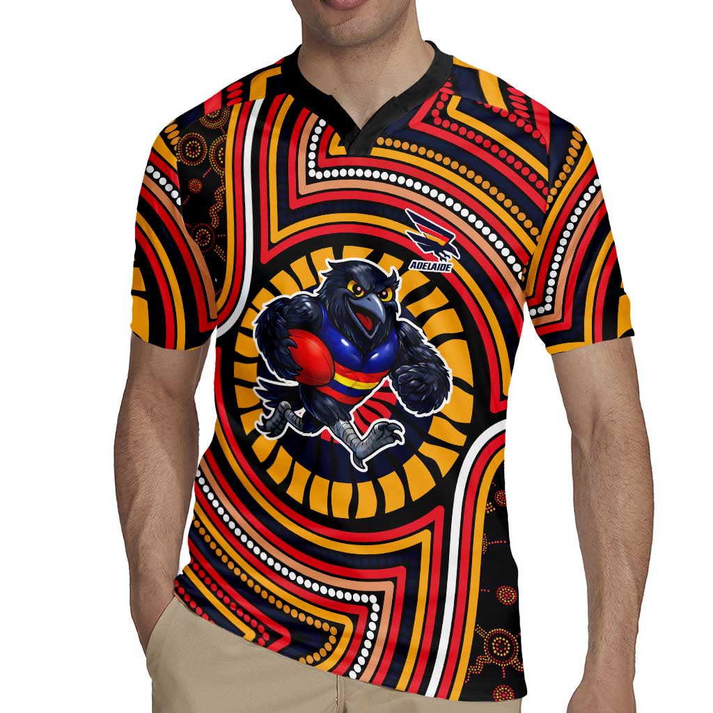 Adelaide Crows Rugby Jersey Indigenous Monochrome Dot Art Mascot Style