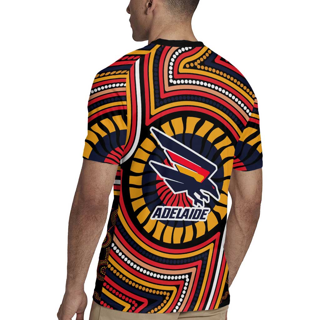 Adelaide Crows Rugby Jersey Indigenous Monochrome Dot Art Mascot Style