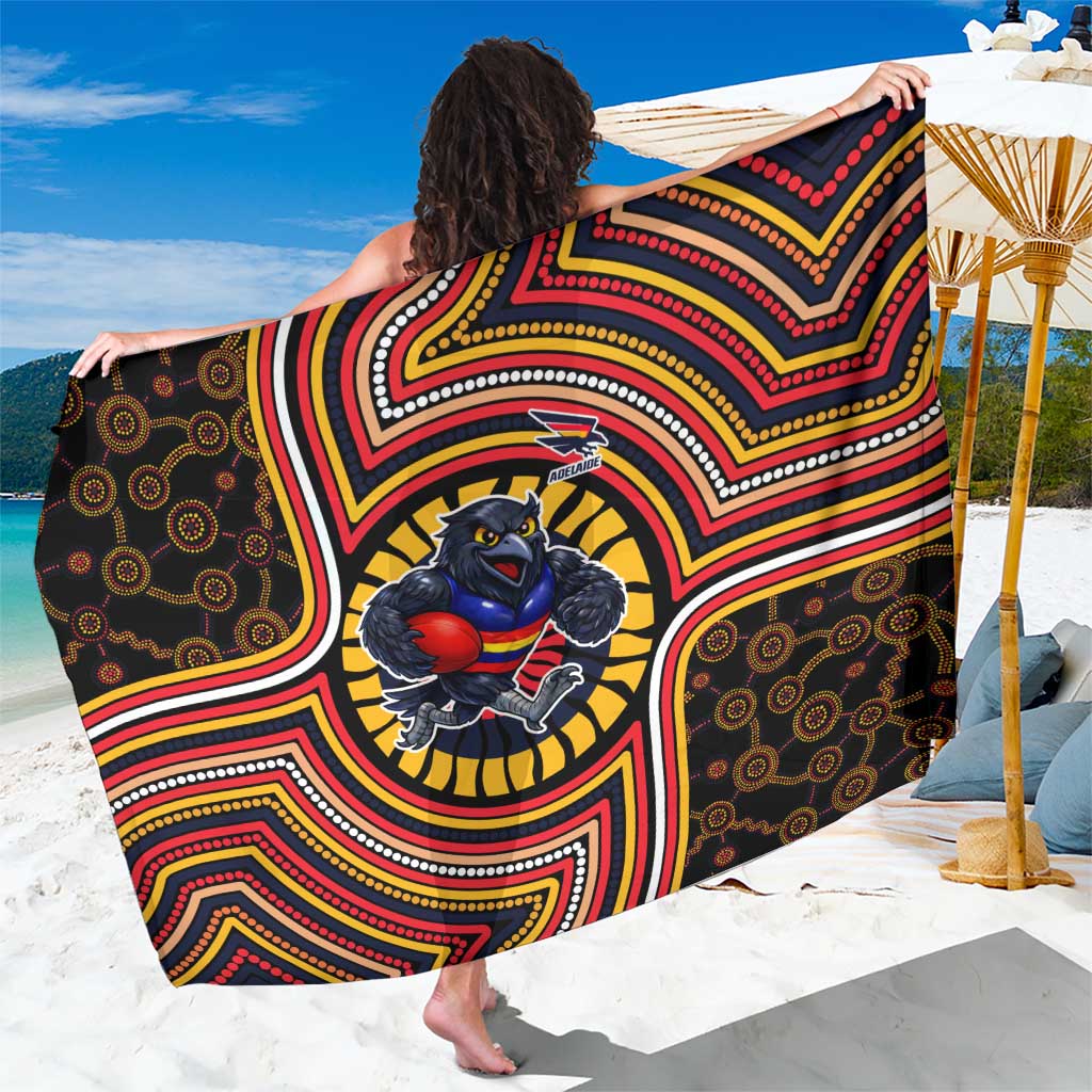 Adelaide Crows Sarong Indigenous Monochrome Dot Art Mascot Style