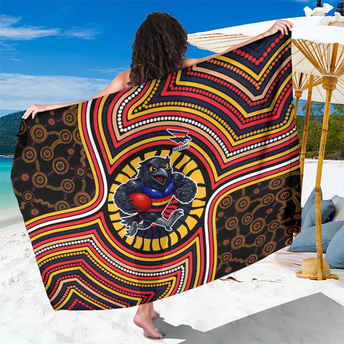 Adelaide Crows Sarong Indigenous Monochrome Dot Art Mascot Style