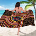 Adelaide Crows Sarong Indigenous Monochrome Dot Art Mascot Style