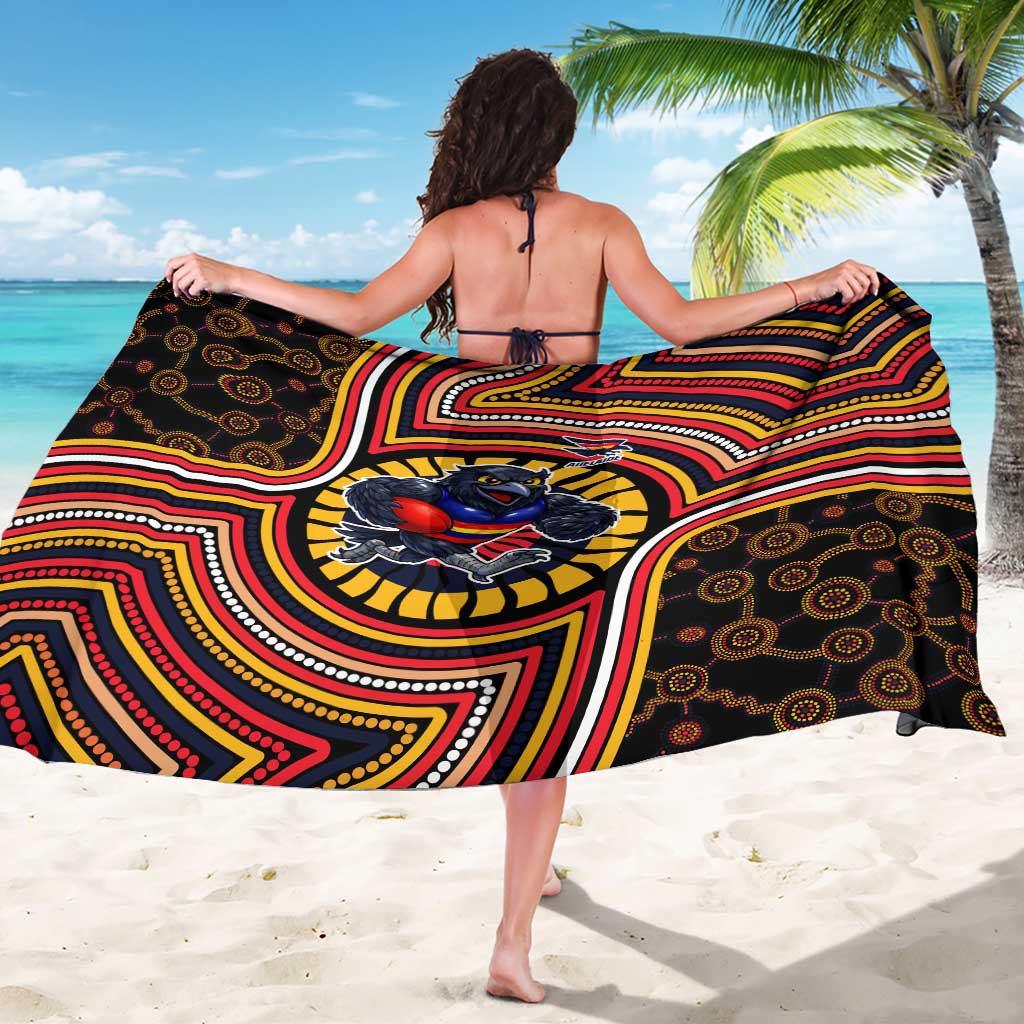 Adelaide Crows Sarong Indigenous Monochrome Dot Art Mascot Style