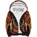 Adelaide Crows Sherpa Hoodie Indigenous Monochrome Dot Art Mascot Style