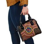 Adelaide Crows Shoulder Handbag Indigenous Monochrome Dot Art Mascot Style