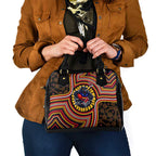 Adelaide Crows Shoulder Handbag Indigenous Monochrome Dot Art Mascot Style