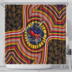 Adelaide Crows Shower Curtain Indigenous Monochrome Dot Art Mascot Style