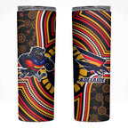 Adelaide Crows Skinny Tumbler Indigenous Monochrome Dot Art Mascot Style