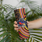 Adelaide Crows Skinny Tumbler Indigenous Monochrome Dot Art Mascot Style