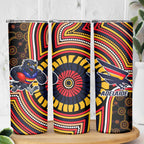 Adelaide Crows Skinny Tumbler Indigenous Monochrome Dot Art Mascot Style