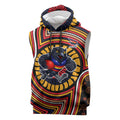 Adelaide Crows Sleeveless Hoodie Indigenous Monochrome Dot Art Mascot Style