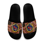 Adelaide Crows Slide Sandals Indigenous Monochrome Dot Art Mascot Style