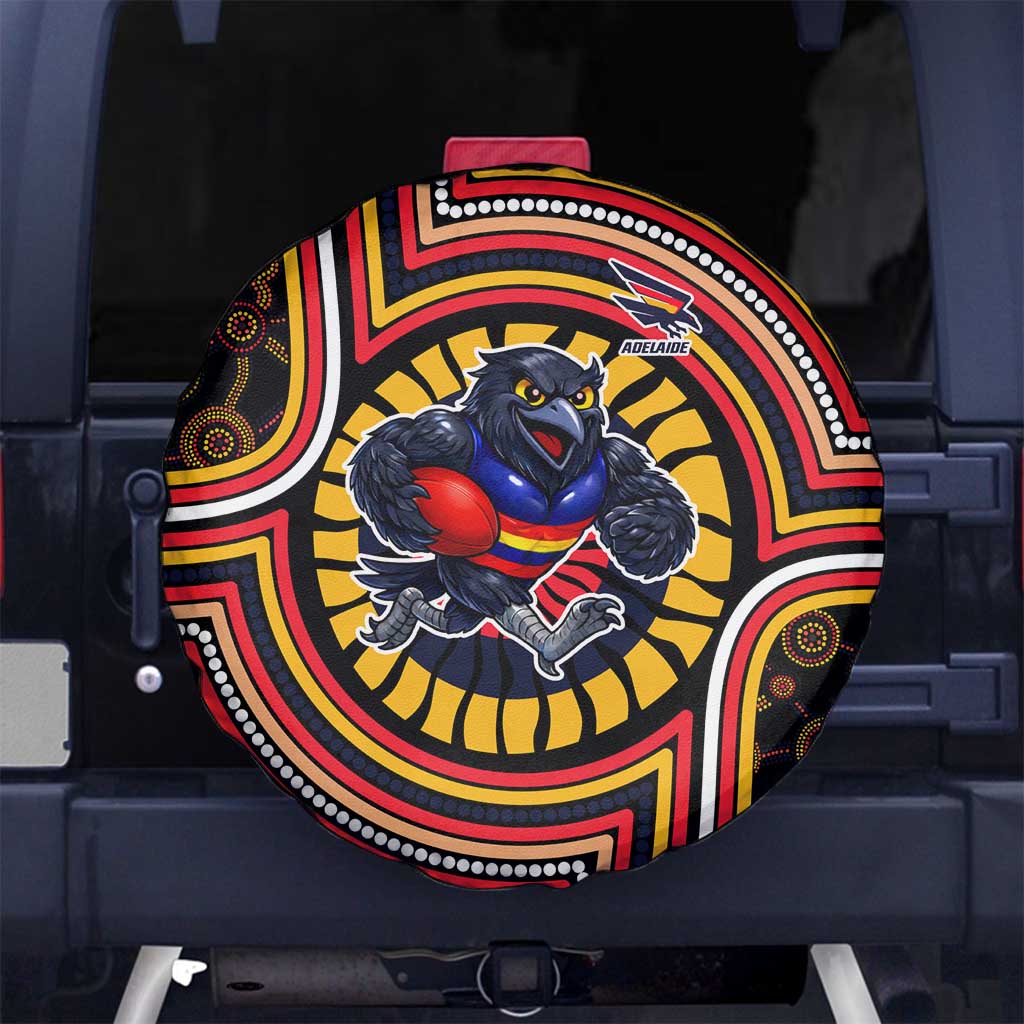Adelaide Crows Spare Tire Cover Indigenous Monochrome Dot Art Mascot Style