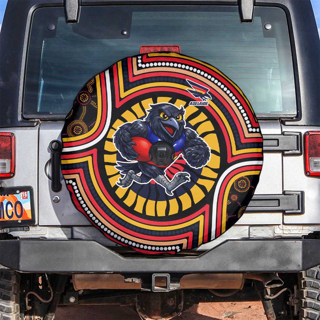 Adelaide Crows Spare Tire Cover Indigenous Monochrome Dot Art Mascot Style