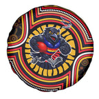 Adelaide Crows Spare Tire Cover Indigenous Monochrome Dot Art Mascot Style