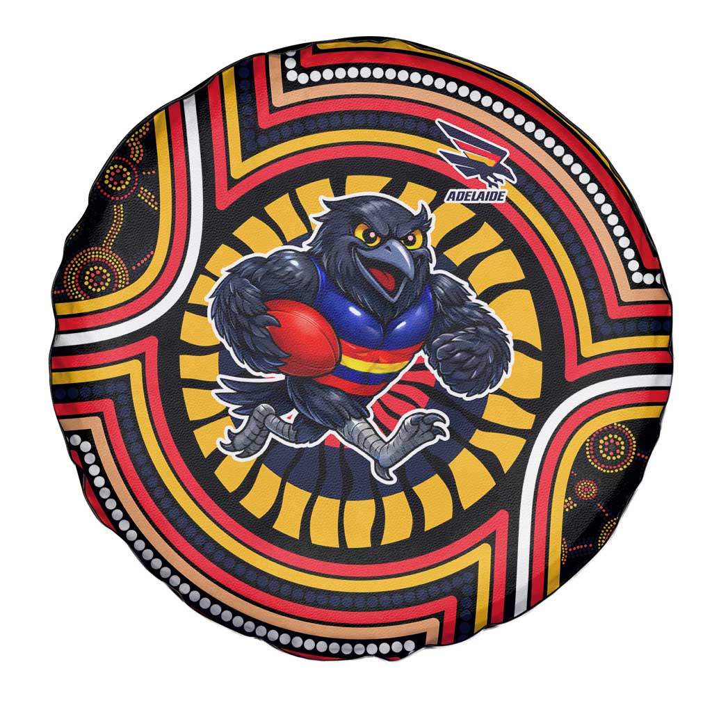 Adelaide Crows Spare Tire Cover Indigenous Monochrome Dot Art Mascot Style