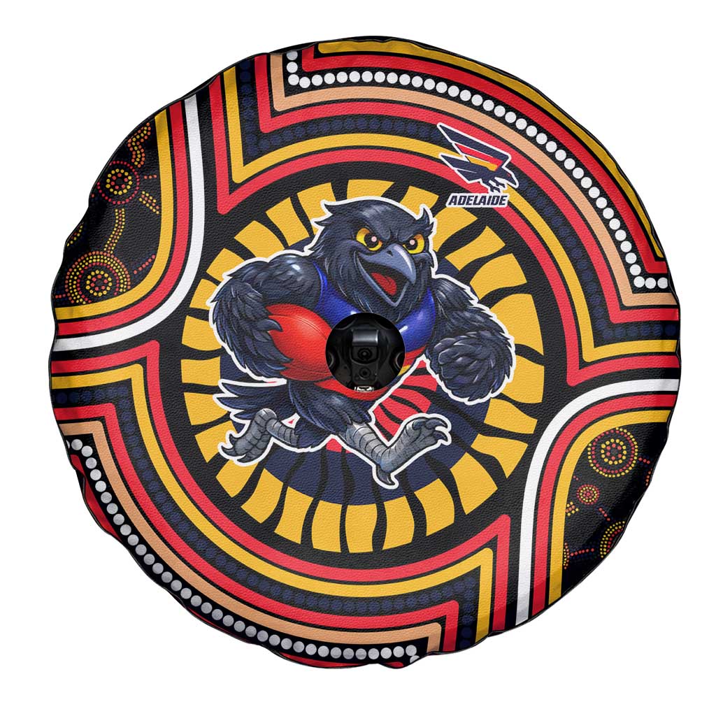 Adelaide Crows Spare Tire Cover Indigenous Monochrome Dot Art Mascot Style