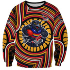 Adelaide Crows Sweatshirt Indigenous Monochrome Dot Art Mascot Style