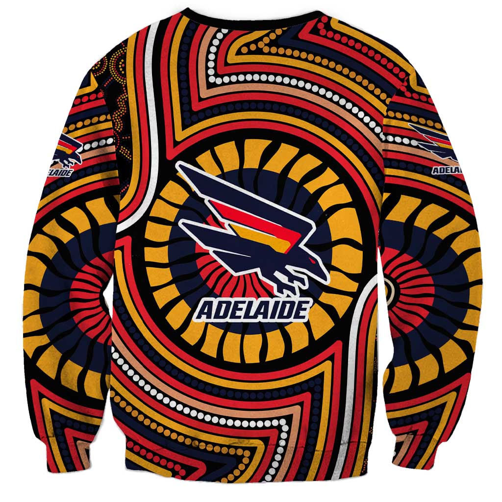 Adelaide Crows Sweatshirt Indigenous Monochrome Dot Art Mascot Style