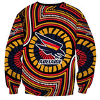 Adelaide Crows Sweatshirt Indigenous Monochrome Dot Art Mascot Style