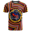 Adelaide Crows T Shirt Indigenous Monochrome Dot Art Mascot Style