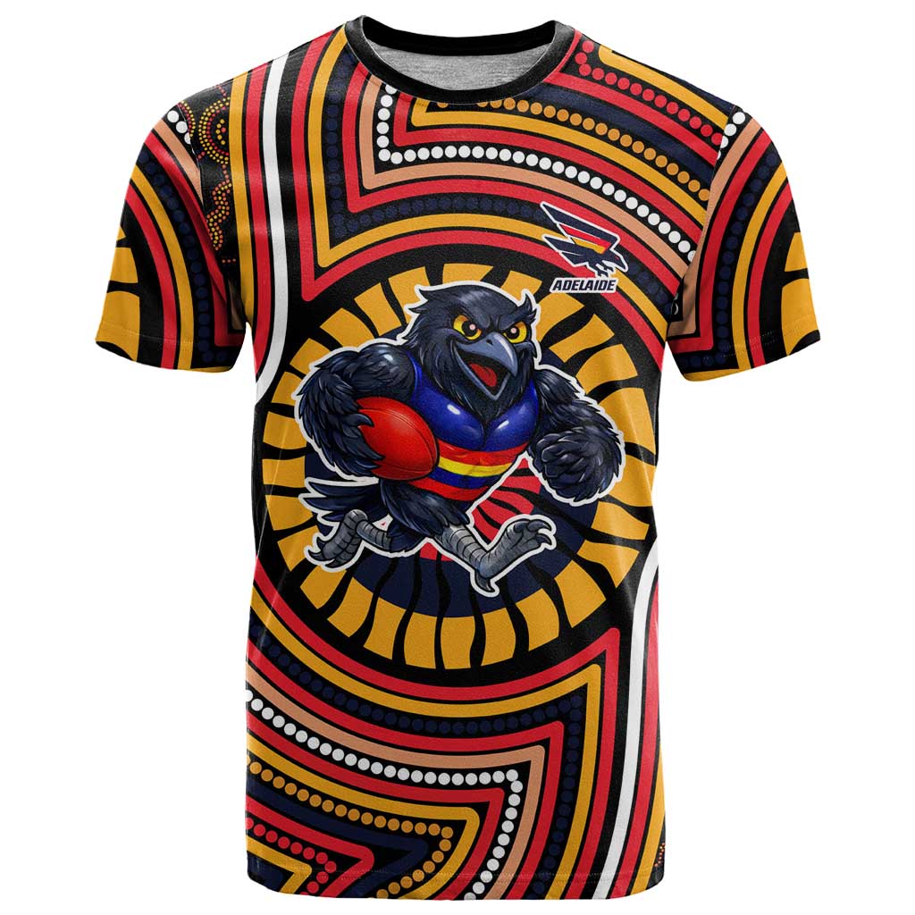 Adelaide Crows T Shirt Indigenous Monochrome Dot Art Mascot Style