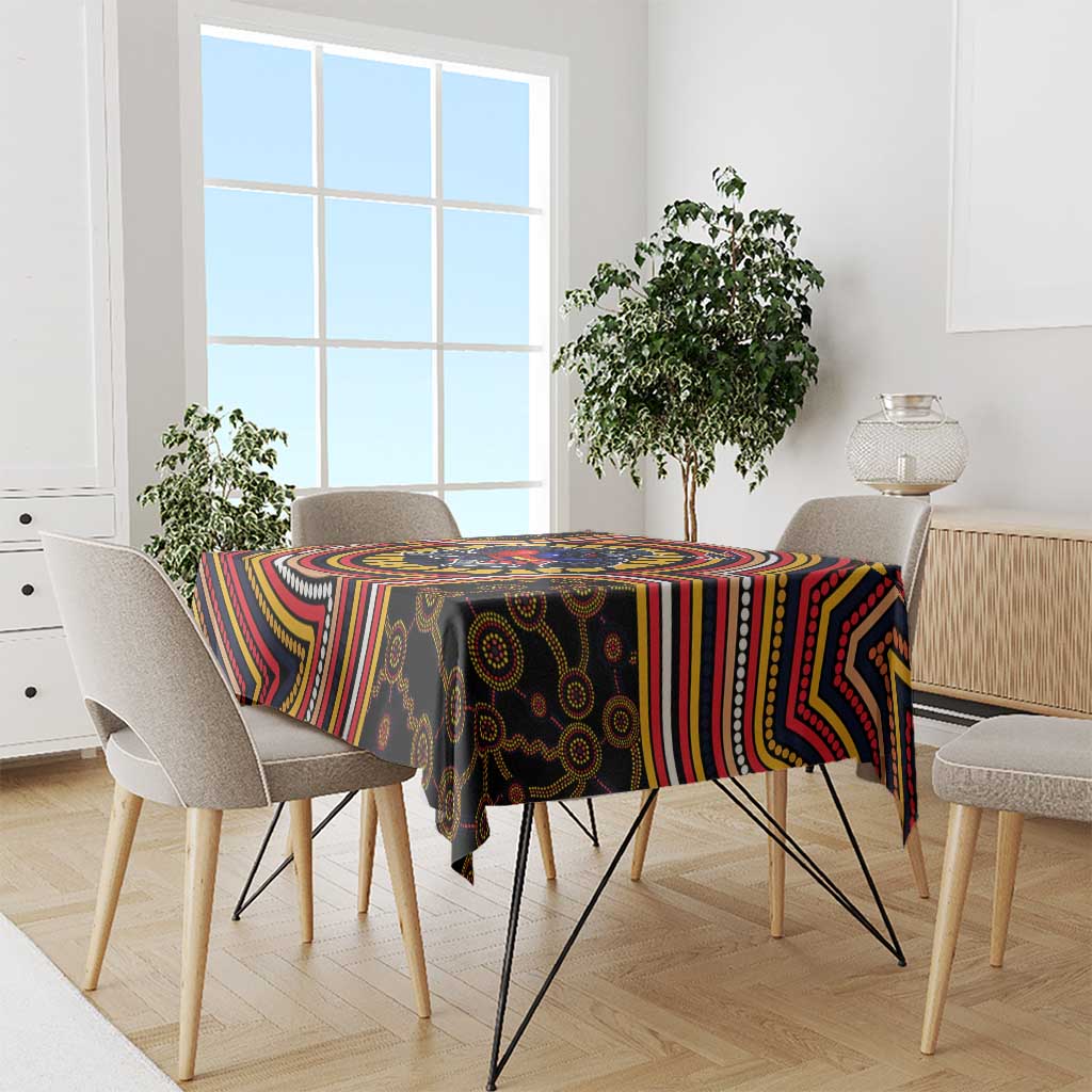Adelaide Crows Tablecloth Indigenous Monochrome Dot Art Mascot Style