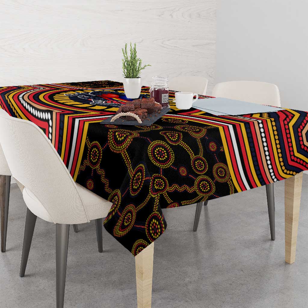 Adelaide Crows Tablecloth Indigenous Monochrome Dot Art Mascot Style