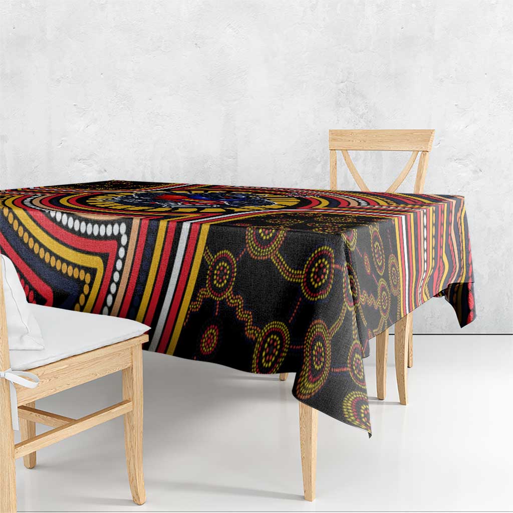 Adelaide Crows Tablecloth Indigenous Monochrome Dot Art Mascot Style
