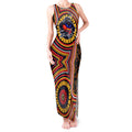 Adelaide Crows Tank Maxi Dress Indigenous Monochrome Dot Art Mascot Style