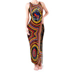 Adelaide Crows Tank Maxi Dress Indigenous Monochrome Dot Art Mascot Style