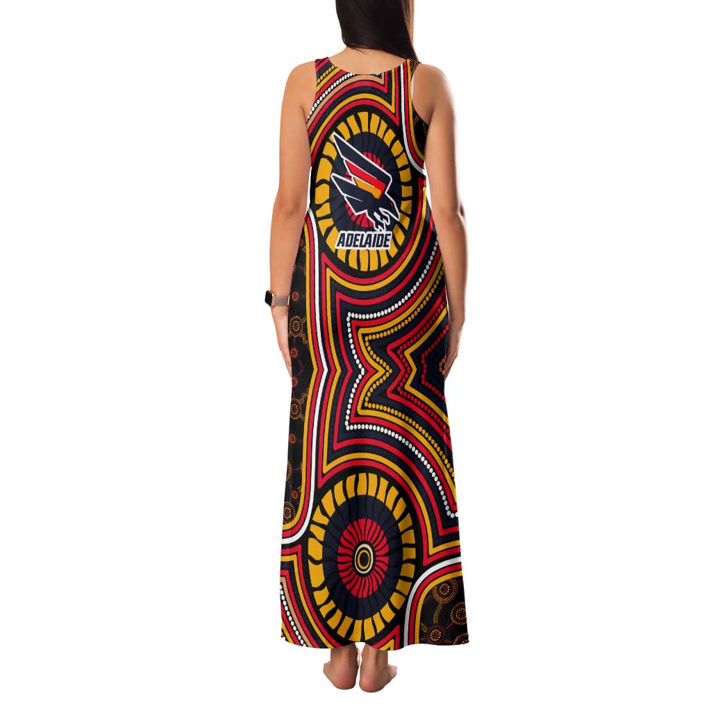 Adelaide Crows Tank Maxi Dress Indigenous Monochrome Dot Art Mascot Style