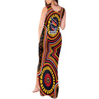 Adelaide Crows Tank Maxi Dress Indigenous Monochrome Dot Art Mascot Style