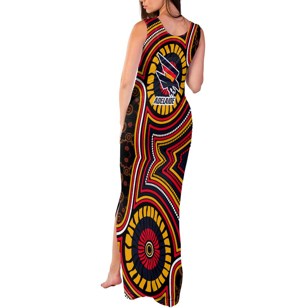 Adelaide Crows Tank Maxi Dress Indigenous Monochrome Dot Art Mascot Style