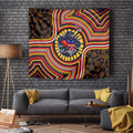 Adelaide Crows Tapestry Indigenous Monochrome Dot Art Mascot Style