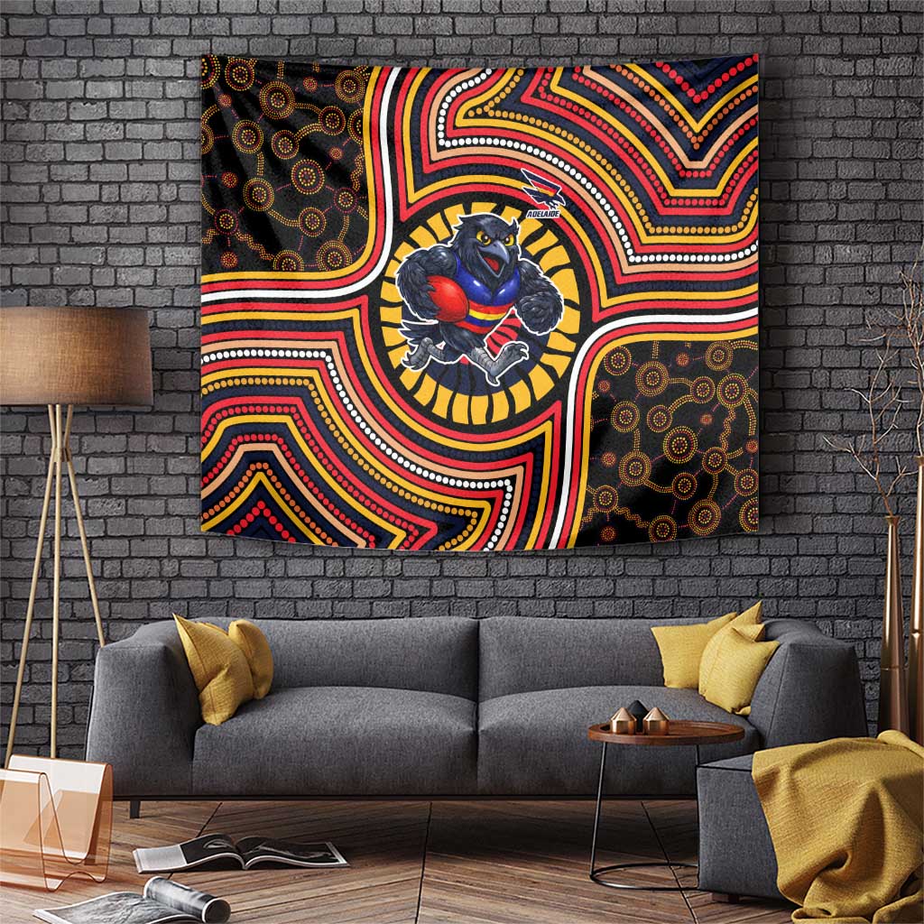 Adelaide Crows Tapestry Indigenous Monochrome Dot Art Mascot Style