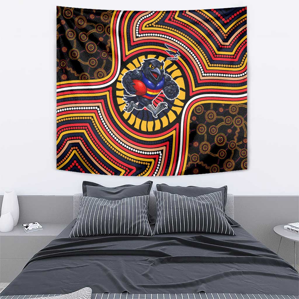 Adelaide Crows Tapestry Indigenous Monochrome Dot Art Mascot Style