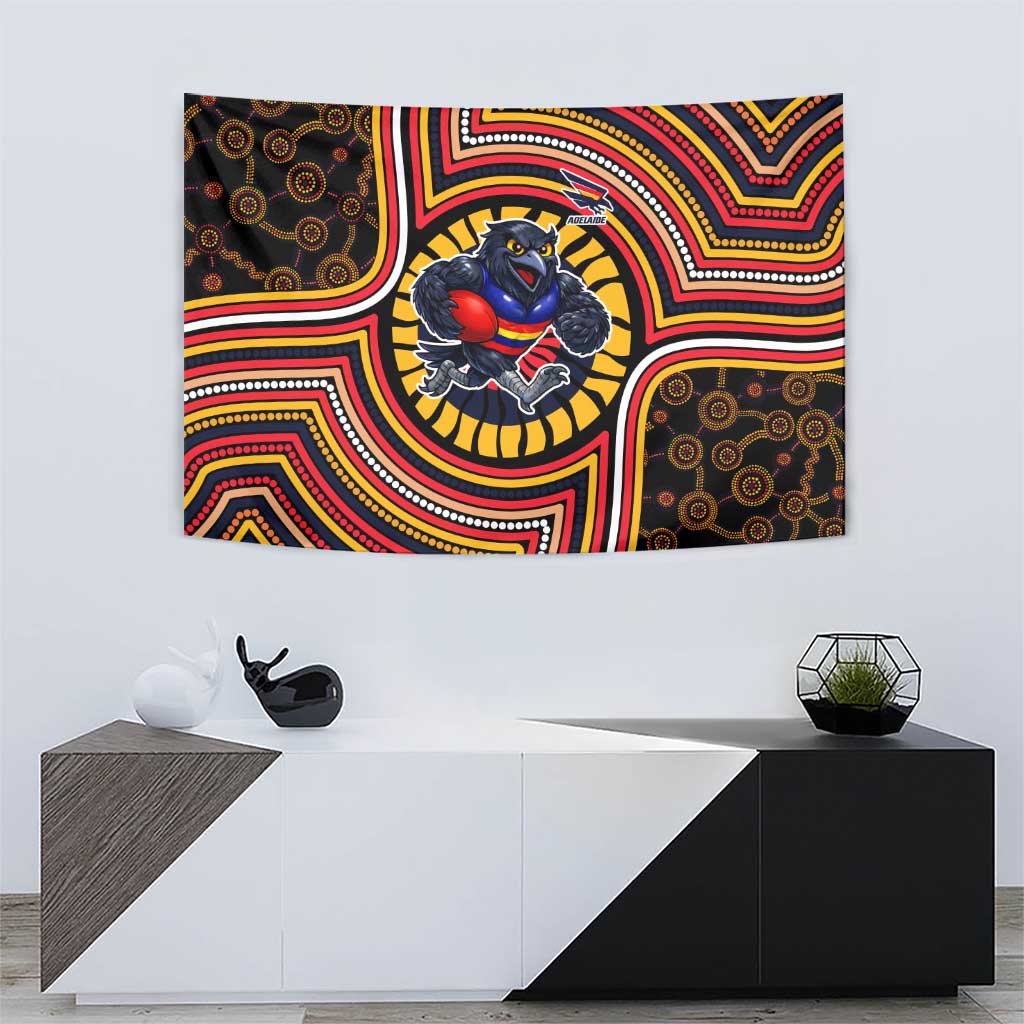 Adelaide Crows Tapestry Indigenous Monochrome Dot Art Mascot Style