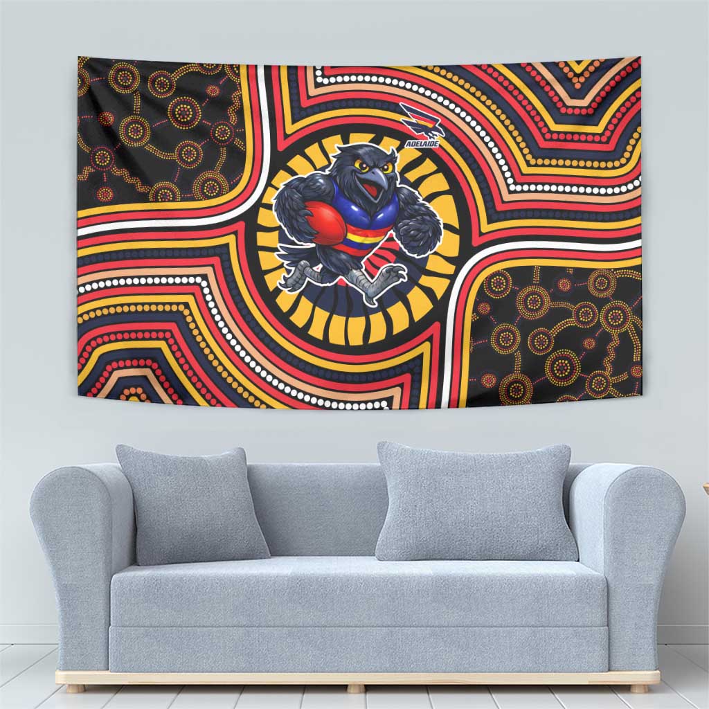 Adelaide Crows Tapestry Indigenous Monochrome Dot Art Mascot Style