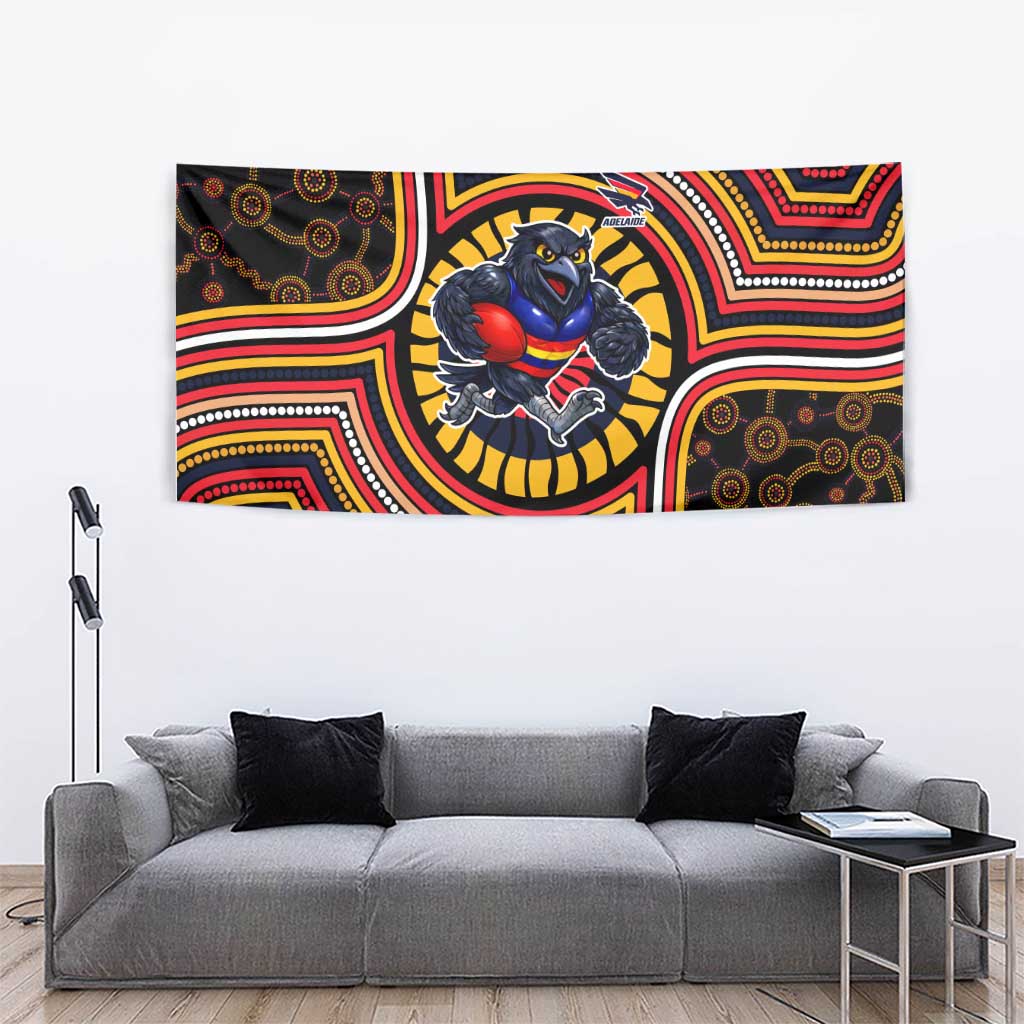 Adelaide Crows Tapestry Indigenous Monochrome Dot Art Mascot Style