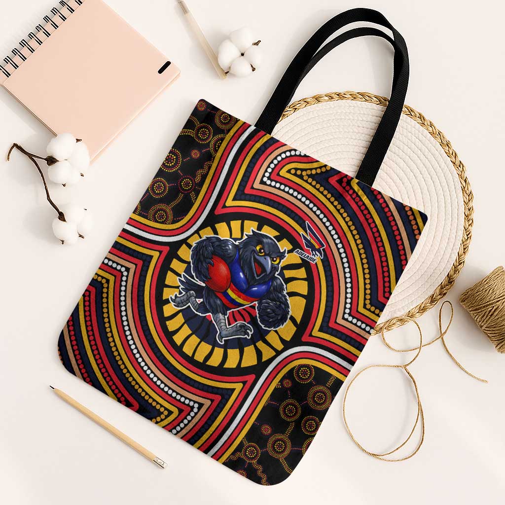 Adelaide Crows Tote Bag Indigenous Monochrome Dot Art Mascot Style